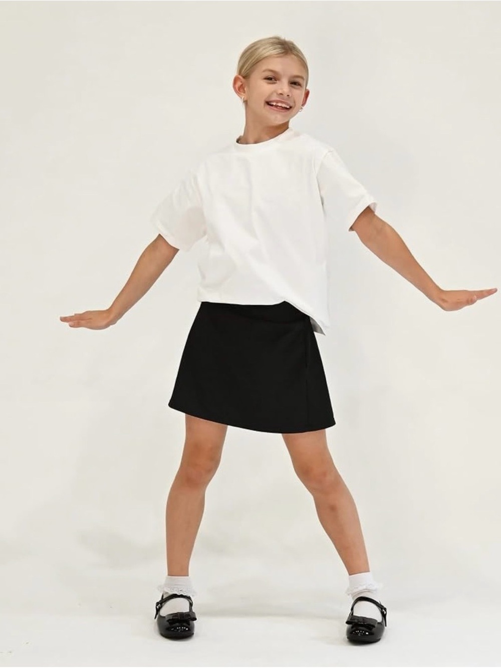 Girls' Black Skort - Classic Versatile Bottom